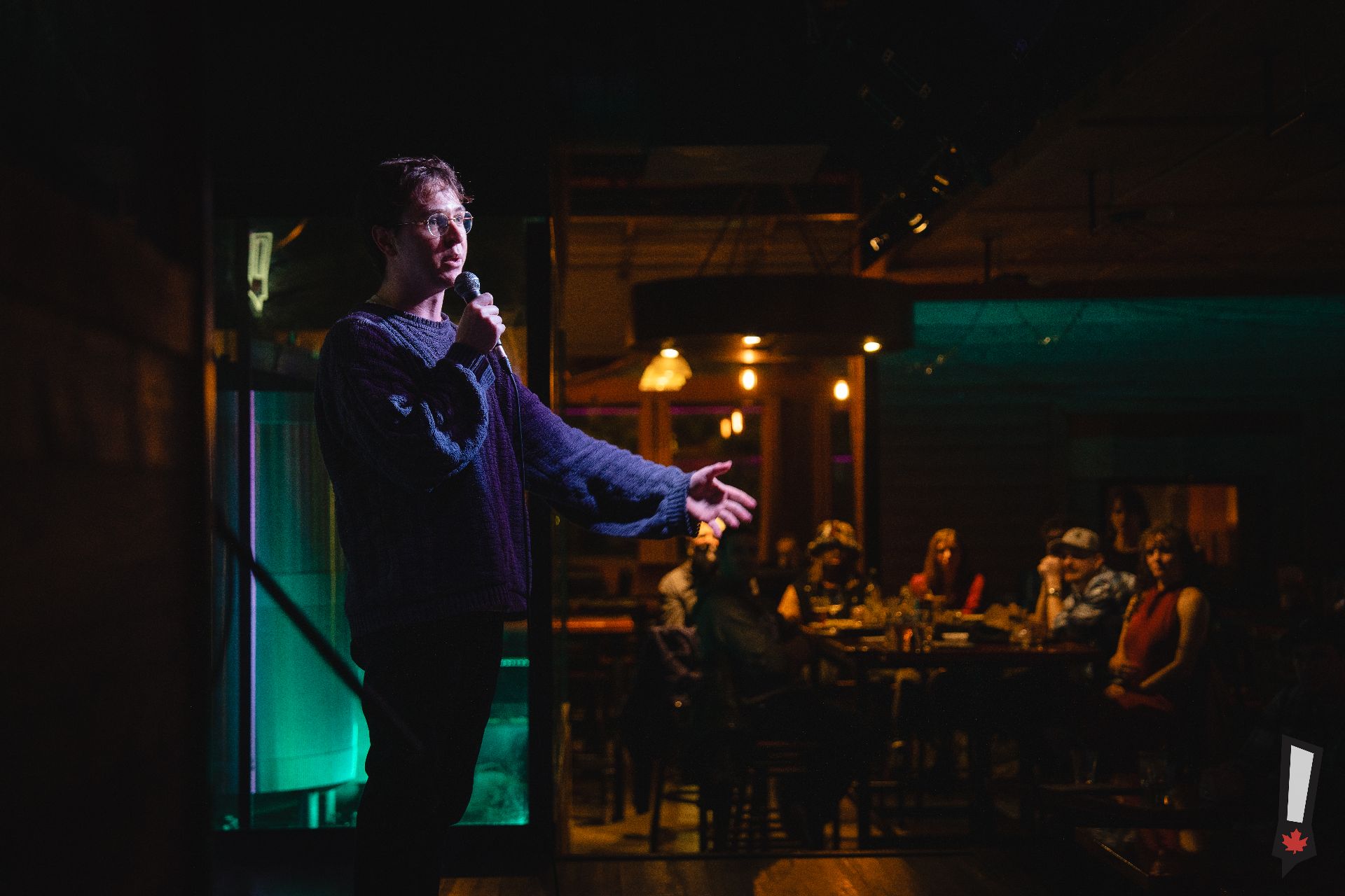 Comedian on stage