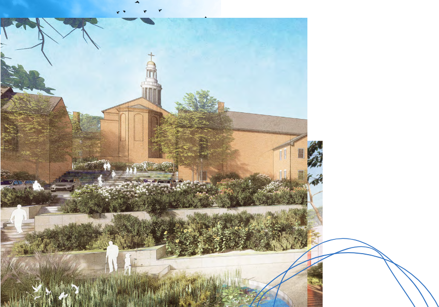 Rendering of the future Living Village at Yale Divinity School