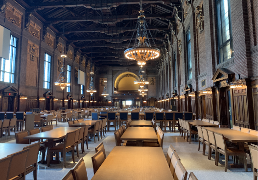Interior of the newly renovated Commons in the Schwarzman Center