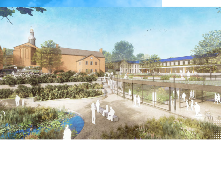 Rendering of the future Living Village at Yale Divinity School